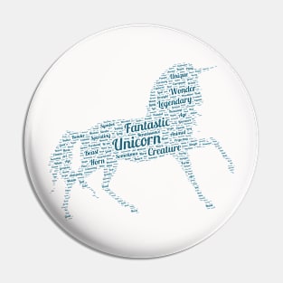 Unicorn Mystic Animal Horse Wildlife Text Word Cloud Pin