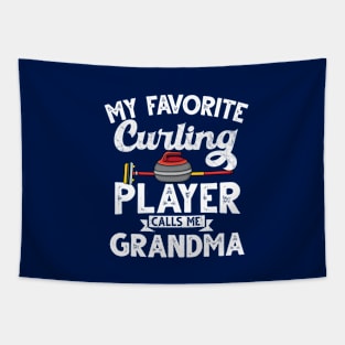 Curling grandma My favorite curling player calls me grandma curling Tapestry