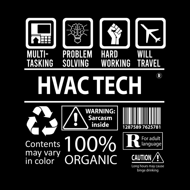 Hvac Tech T Shirt - MultiTasking Certified Job Gift Item Tee by Aquastal