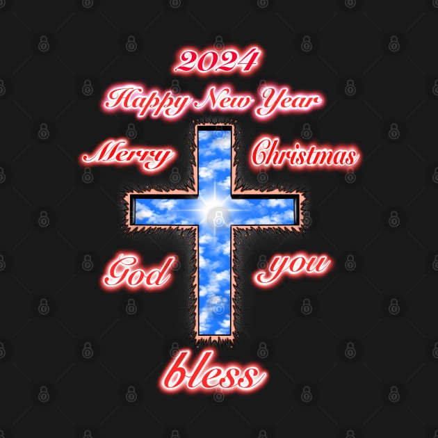 Jesus Christ cross holy cross merry Christmas and happy new year god bless you by Artardishop