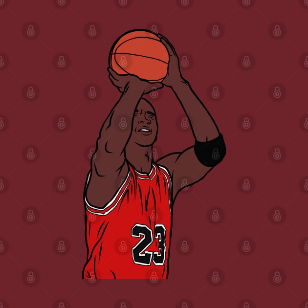 Michael Jordan Eyes Closed Free Throw by rattraptees