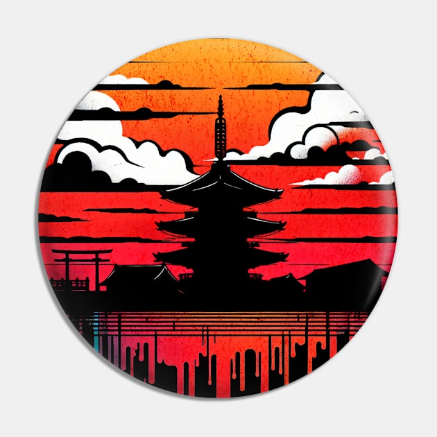 Sensoji Temple Japan Design Pin by Miami Neon Designs