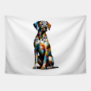 Vibrant Splashed Paint Catahoula Leopard Dog Artwork Tapestry