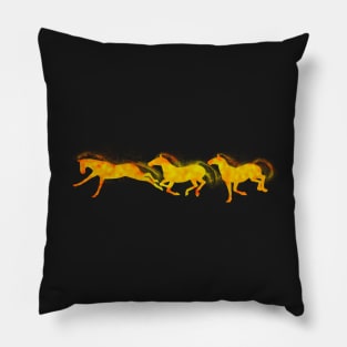 Fiery Horses Pillow