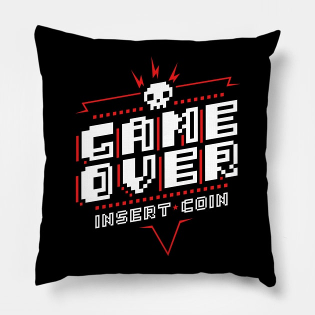 Game Over (Red) Pillow by demonigote