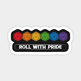 Roll with Pride (d20 dices) Magnet