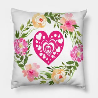 FLOWER HEART ART Pillow