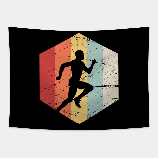 Retro 70s Cross Country Running Icon Tapestry by Wizardmode