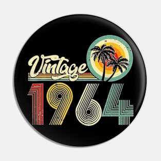 60 Years Old Gifts Vintage Born In 1964 Retro 60th Birthday T-Shirt Pin