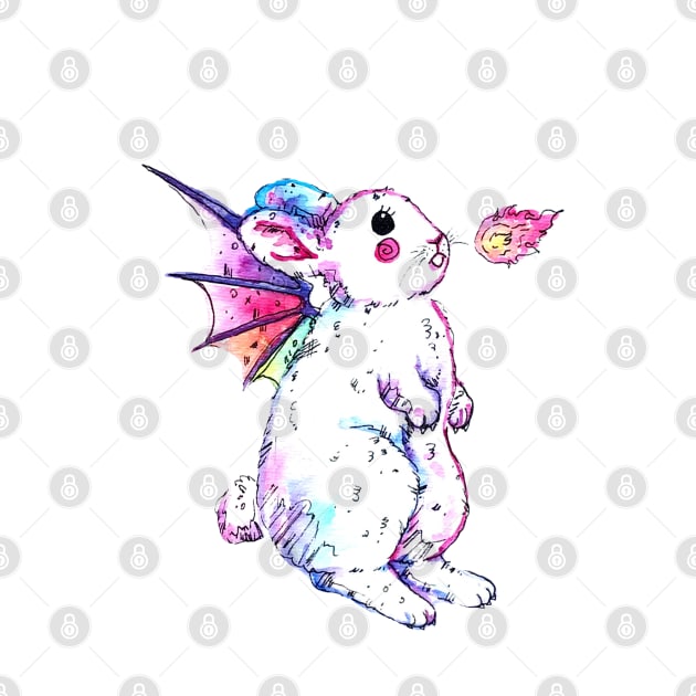 Pastel Dragon Bunny by aquabun