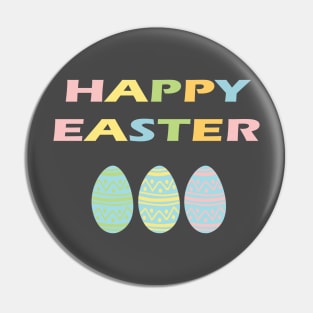 Happy Easter with Eggs Pin