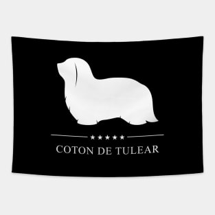 Coton de Tulear Dog White Silhouette Tapestry