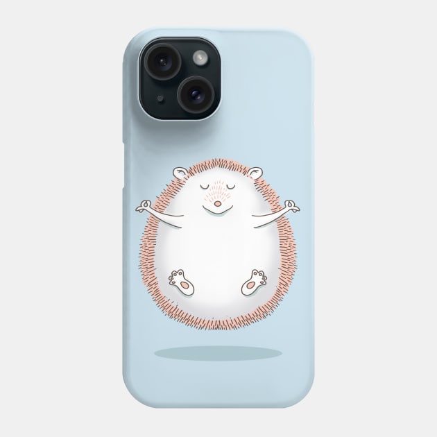 Cute Hedgehog Meditating Phone Case by Jitterfly