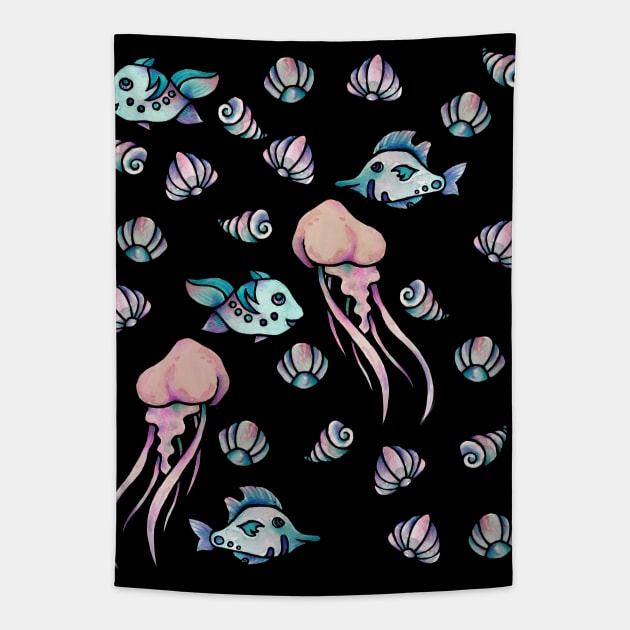 Ocean life Tapestry by bubbsnugg