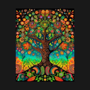 Path of Abundance: Discovering Prosperity in the Tree of Life Mandala T-Shirt