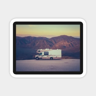 Retro RV Camper In The Desert Magnet