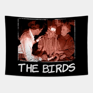 Hitchcock's Feathered Frenzy The Birds Movie Poster Tee Tapestry