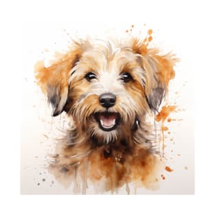 Cute Dog Brown & White Watercolor Puppy Eyes for Dog Lovers T-Shirt