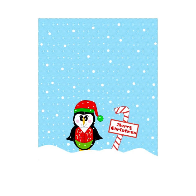 Happy Festive Merry Christmas Penguin by SartorisArt1