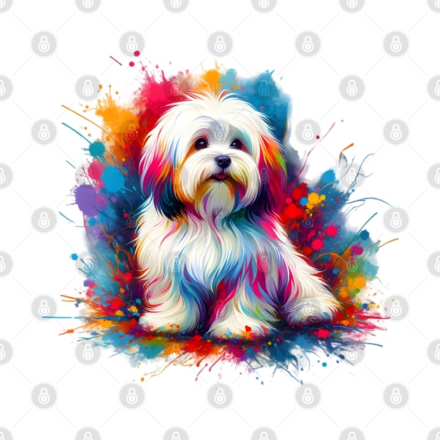 Coton de Tulear in Vivid Splash Color Art by ArtRUs