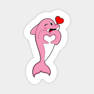 Dolphin Love Heart Magnet