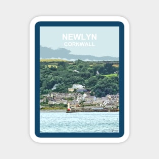 Newlyn Cornwall. Cornish gift Kernow Travel location poster, St Austell Magnet