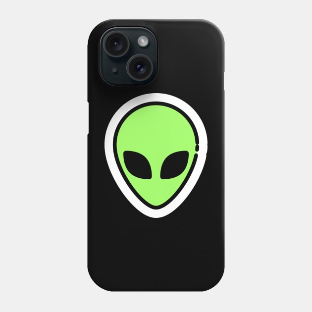 Alien Face // Line Art Sticker Phone Case by Pulpixel