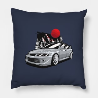 Silver EVO VI Tommi Makinen Rally Car Pillow