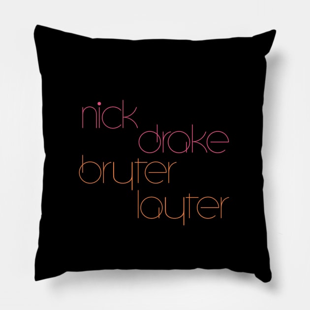 Nick Drake Bryter Layter Fan Tribute Design Pillow by DankFutura