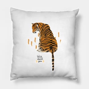 Tiger Print Big Cats Watercolour Pillow