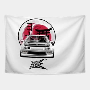 integra type r racecar lowered white Tapestry