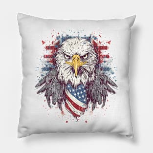 Retro 4th of July Shirt, Patriotic Eagle TShirt, Red White and Blue, American Pride, Independence Day Tee, Eagle Decoration, USA Distressed Pillow