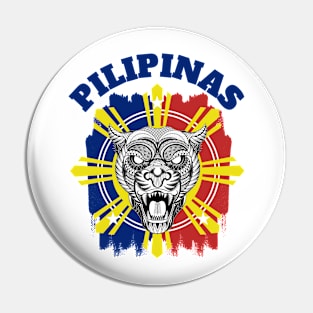 Tribal line Art Tiger x Philippine Flag Pin