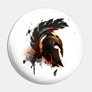 Spartan helmet in profile Pin