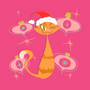 Orange Cat with Pink Ornaments T-Shirt