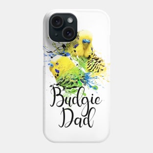 Color Splatter Budgie Parrot Dad White Phone Case