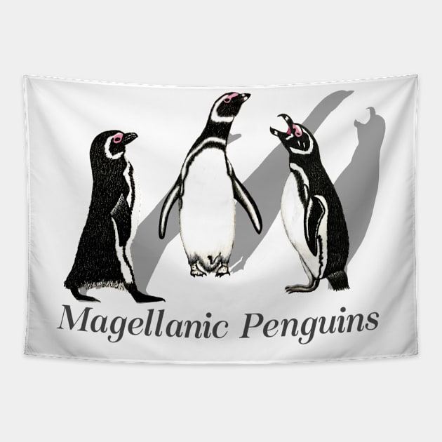 Magellanic Penguins Labeled Tapestry by ArtAndBliss