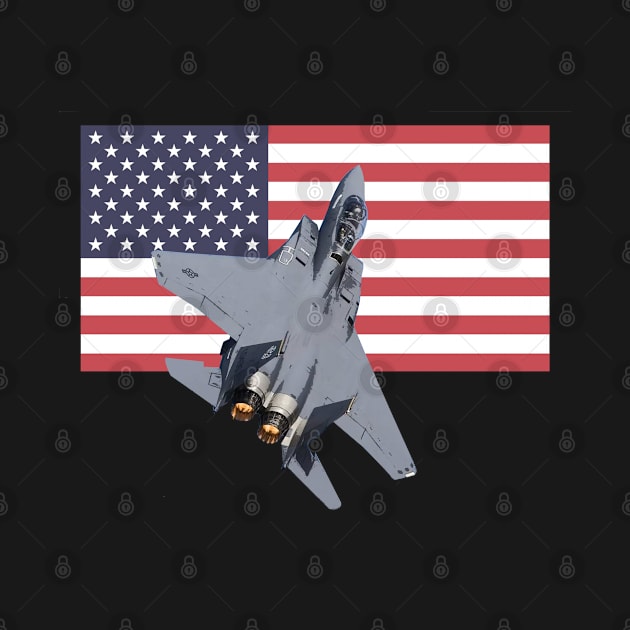 US AIRFORCE F15 EAGLE FIGHTER PLANE US FLAG by Dirty Custard Designs 