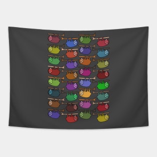 Colorful and Cute Hanging Sloth Pattern Tapestry