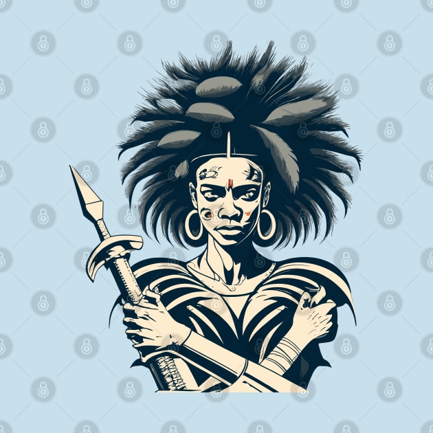 African Woman Warrior by Graceful Designs