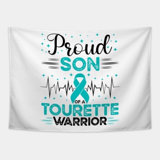 Proud Son Of A Tourette Warrior Tourette Syndrome Awareness Tapestry