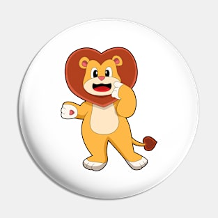 Lion with Heart Pin