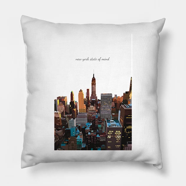 New York City state of mind Pillow by Holailustra