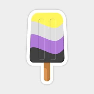 Cute Non-Binary Pride Flag Popsicle Magnet