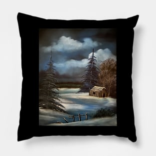 Snowbound Cabin Pillow