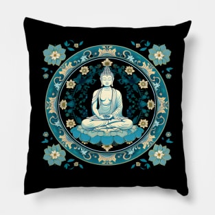 Mystic Mandala: Buddha's Serene Meditation Pillow