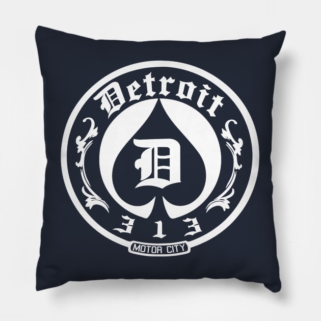 Detroit 313 Motor City Pillow by robotface