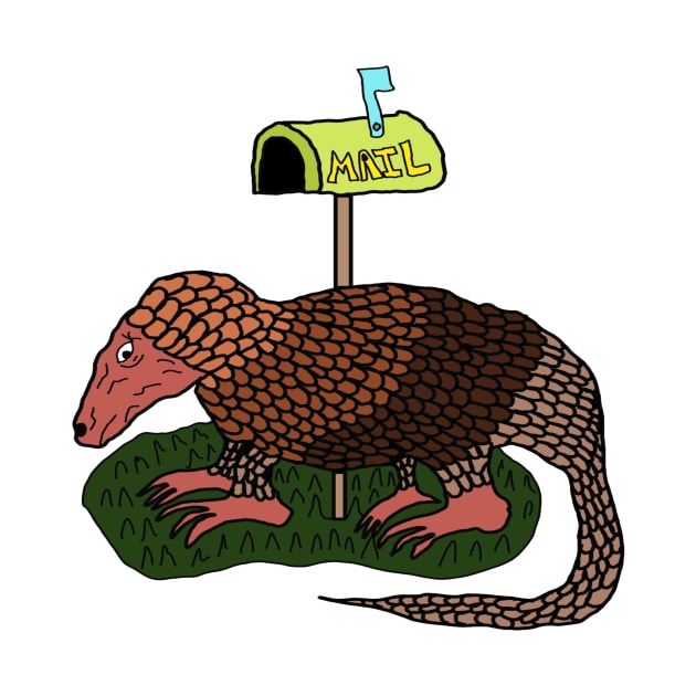 pangolin by mail box by Catbrat