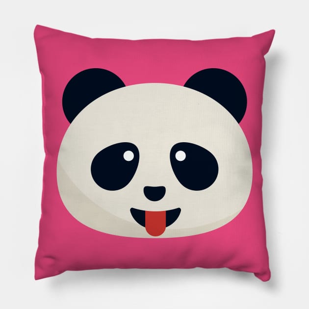 Silly Panda Pillow by PandaEmoji