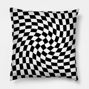 Twisted Checkerboard - Black and White Pillow